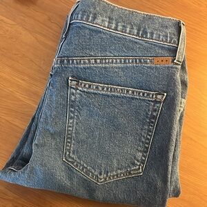 AYR The Hangout Blue Straight Leg Jeans with Mid-Rise Waist